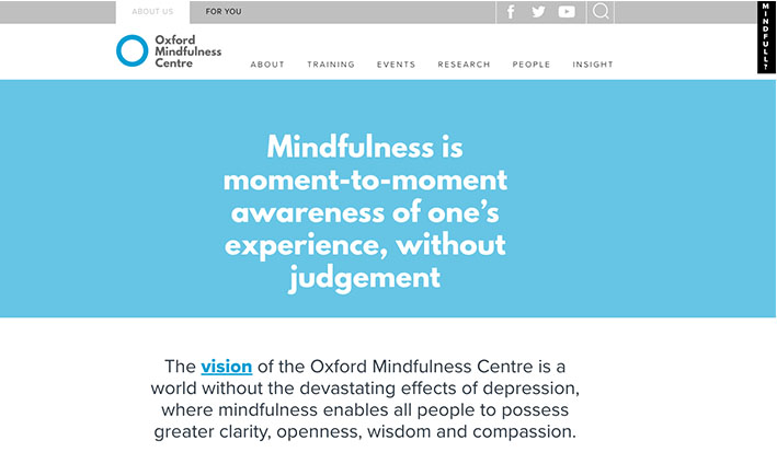 Thumb sized image of Oxford University Mindfulness website